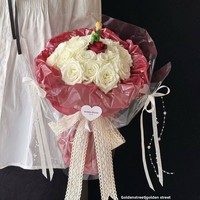 Kertas Pembungkus Buket Bunga Anti Air Motif Sayap Jangkrik Berkilau Warna Solid Matte-Finish 56cm X45cm DIY Floral