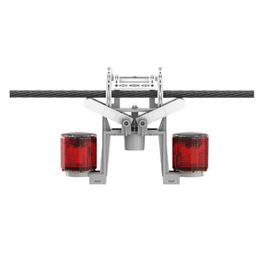 Feux de signalisation solaires à LED à double tête RT-JS001 IP67 12V avec cadre en aluminium rouge pour la sécurité routière - Product Image 1