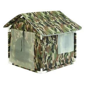 GeerDuo ODM OEM Outdoor Stable Safe Portable Waterproof Winter Warm Pet Cat Dog House Shelter Kennel For Stray Animals