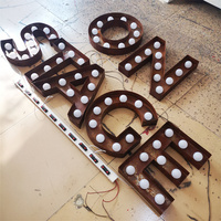 Lettres lumineuses LED pour décoration de magasin en gros, petites lettres lumineuses LED, lettres lumineuses LED, enseigne lumineuse rustique