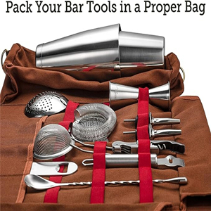 Bolsa de Herramientas para Barman, Kit de Viaje, Práctica, de Lona y Cuero, Antideslizante y Resistente al Desgaste - Product Image 6