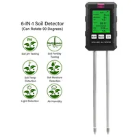HEDAO YY-1088G Sol Mètre pH Humidité Fertilité Lumière Temp Humidité Testeur Analyseur Précis pour Jardin Pelouse Ferme Plantes