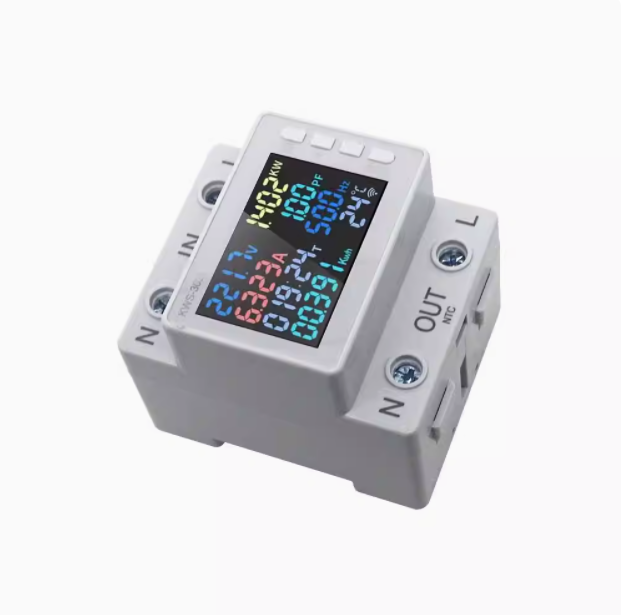 Multifunction 8 in1 Power Meter Color Screen Digital Display 170-300V 63A AC Energy Power Voltmeter Ammeter Remotely APP Control