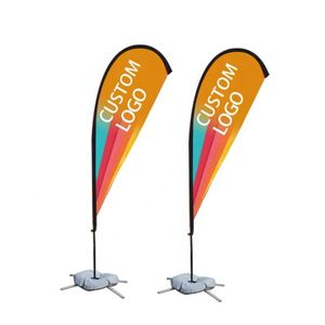 Promotion Custom Printed Outdoor Flying Banner Advertising Knife Type Rectangular Pennant Flag Bali Bow Beach Flag Corss Base - Product Image 2