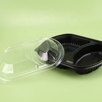 Conteneur d'emballage alimentaire à emporter en plastique recyclable, boîte à 1/2/3 compartiments, résistance aux hautes températures