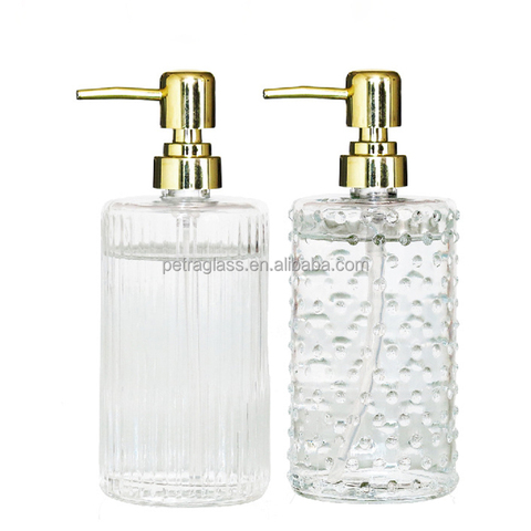 Wholesale 400ml Clear Glass Bathroom Shampoo Bottle With Pump Sprayer for Hotels and Hand Sanitizer Shower Gel