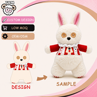 Peluche personnalisée Lapin Blanc, Figurine en Peluche Douce avec Yeux à Boutons et Gilet, OEM ODM, pour Enfants