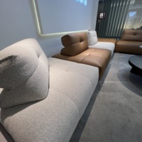 Canapé de hall d'hôtel en cuir véritable, design moderne, écologique et durable, avec éponge, ensemble de canapés-lits carrés, personnalisable en gros, direct usine
