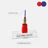 Fraiseuses dentaires pour PMMA, tige 4/6, pour le traitement des blocs PMMA, compatibles avec la machine de fraisage ARUM pour revêtement arc-en-ciel