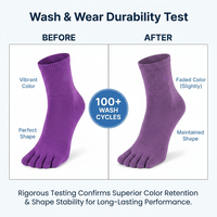 Chaussettes de sport antidérapantes à cinq doigts en coton biologique à marque privée pour femmes