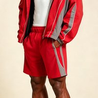 Shorts de sport décontractés en silicone pour hommes, 340 g/m², avec taille élastique, broderie personnalisée
