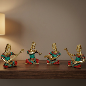 Figuras Tribales Musicales de Latón de Calidad de Exportación, Juego de 4 Diseños, Artesanía Navideña para Decoración del Hogar - Product Image 4
