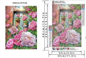 Cổ Điển Hoa Mẫu Đơn Hoa Sơn Kim Cương Kit Cho Người Lớn Ngắn Lint Vải Chéo Khâu In Vải Vuông Đá Quý Nghệ Thuật Cho - Product Image 2