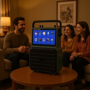 Système audio avec écran <span class=keywords><strong>lecteur</strong></span> vidéo, haut-parleur Bluetooth portable pour karaoké extérieur à domicile - Product Image 2