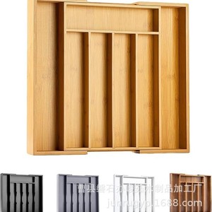 Caja de Almacenamiento Expandible, Organizador de Cajones, Porta Cubiertos Rectangular, Contenedor de Utensilios de Cocina, Embalaje General - Product Image 2