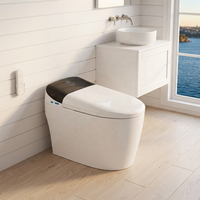 WC intelligent monobloc certifié SAA WaterMark avec bidet, siège chauffant instantané, lavage féminin, couvercle automatique et capteur de pied