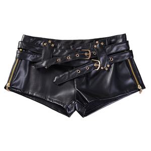 <span class=keywords><strong>Pantaloncini</strong></span> da <span class=keywords><strong>donna</strong></span> Sexy a vita bassa in finta pelle nera in pelle sintetica Y2K Club con cerniera aderente <span class=keywords><strong>pantaloncini</strong></span> Hot Pants lucidi - Product Image 3