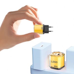 Pink Color Travel <b>Plug</b> <b>Adapter</b> Portable Small Head 30W Fast Charging PD <b>USB</b> <b>C</b> Charger with Box - Product Image 3