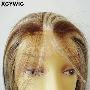 Perruque full lace wig Remy naturelle, cheveux humains vierges, reflets blonds, marron, densité 100%, alignée de cuticules, hd, en Stock, haute qualité, 6H613 - Product Image 6