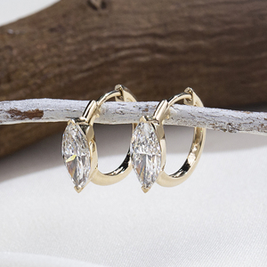 Pendientes de diamantes Marquise de 14K de Messi Jewelry Customized MSE-963 Fashion. - Product Image 2