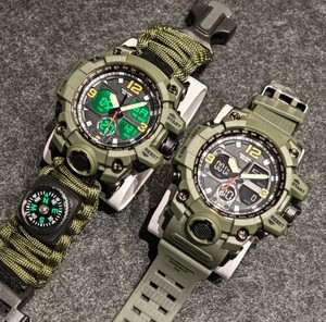 Reloj deportivo digital con pantalla grande y camuflaje para hombre – Resistente al agua, multifunción, hora dual, para exteriores - Product Image 4