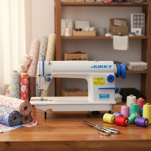 Machine à coudre industrielle plate JUKKY JK-8500 à point droit pour vêtements, avec une seule aiguille - Product Image 1