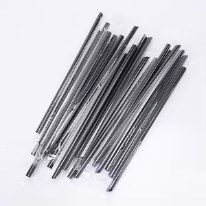 Fabrication professionnelle calibre 6mm 12mm 190mm jetable emballé individuellement pailles en plastique à boire noires transparentes - Product Image 3