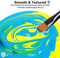 Peinture acrylique 24 couleurs 59 ml, ensemble de fournitures de peinture avec 10 pinceaux, palette, spatule, toile, papier, céramique, bois et pierre