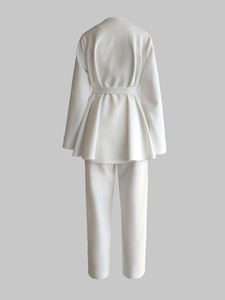 Two-Piece <b>Lace</b> <b>White</b> Abaya Set Breathable ODM Modest Fashion for Women Suitable Daily Commuting Dating Autumn/Winter Ramadan - Product Image 3