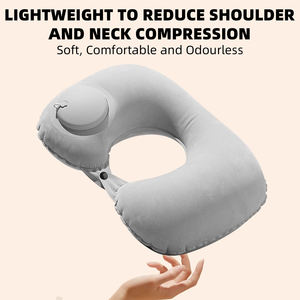 Almohada de Viaje Inflable en Forma de U, Cojín de Soporte para el Cuello, Cómodo para Dormir, Inflable con Presión - Product Image 4
