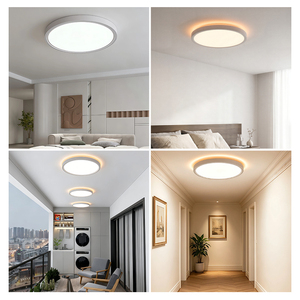<span class=keywords><strong>Plafonnier</strong></span> LED rond ultra-fin moderne avec design rétroéclairé, 3 températures de couleur, dimmable avec télécommande 2.4G, lampe encastrée pour <span class=keywords><strong>salon</strong></span> - Product Image 6