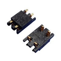 Connecteur de batterie à ressort double rangée, pas de 1,6 mm, matériau de contact en bronze phosphoreux, puissance nominale 2A, borne mâle à compression