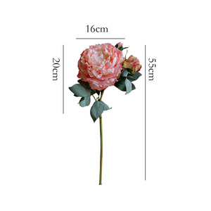 Thực Tế Cổ Điển Màu Đỏ Duy Nhất Gốc 55Cm 3 Đầu Kích Thước Lớn Giả Hoa Mẫu Đơn Lụa Nhân Tạo Hoa Cho Nội Thất Trang Trí Nội Thất Sang Trọng Hiện Đại - Product Image 4