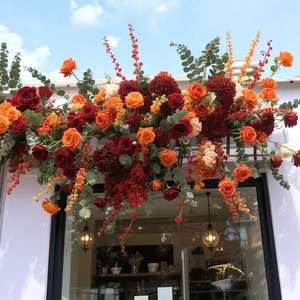 Camino de Mesa de <span class=keywords><strong>Flores</strong></span> Artificiales de Seda Realistas Hechas a Mano para Graduación, Navidad, Halloween, Año Nuevo Chino - Venta al por Mayor - Product Image 1