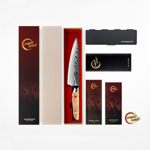 Grandsharp 67 lớp Damascus thép nhà bếp đầu bếp dao đặt cao cấp đầu bếp nhà bếp dao bánh mì tiện ích gọt dao đặt gỗ ô liu - Product Image 6