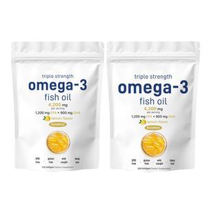 Kapsul Softgel Omega-3 Triple Strength 2500mg dengan EPA <span class=keywords><strong>DHA</strong></span> Vitamin D3 K2 Q10 Astaxanthin Mendukung Kesehatan Jantung, Otak, dan Imunitas - Product Image 2
