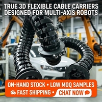 Cadena Portacables Yodel de 37 mm de Diámetro con Apertura Lateral para Brazos Robóticos, Movimiento 3D Multieje