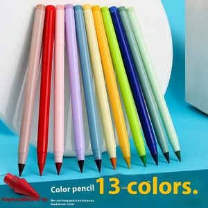ดินสอวาดเขียนพลาสติก13สีสำหรับเด็กนักเรียนไม่จำเป็นต้องเหลาพร้อมปลายเปลี่ยน - Product Image 2