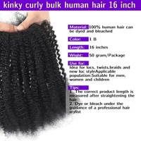 Extensions de cheveux humains 100 % naturels afro crépus en vrac, blonds, pour tresses au crochet, dreadlocks et torsades – Produits capillaires en gros