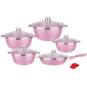 Elegante Juego de Ollas de Aluminio con Revestimiento de Mármol de 12 Piezas, Juego de Utensilios de Cocina Antiadherentes, Regalo Ideal para Navidad o Cumpleaños - Product Image 5