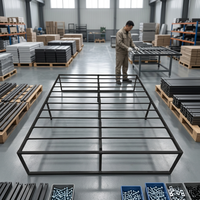 Cadre de lit king size en métal de luxe avec sommier à lattes de haute qualité, accessoire et pièce de rechange pour l'assemblage en usine de meubles de chambre
