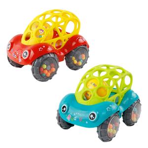 Sonajero de bola Musical de mano para bebé rojo, juguete de silicona suave con agarre de animales, características para niños - Product Image 4