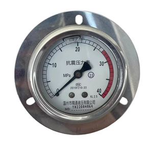 RO 기계용 하이 퀄리티 300psi 스테인리스 스틸 케이스 액체 충전 압력계 백 연결 압력 게이지 - Product Image 1