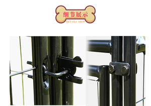 Desain <span class=keywords><strong>DIY</strong></span> mudah dipasang hitam populer Kit rakitan kandang hewan peliharaan lasan logam kandang anjing kandang anjing logam kuat luar ruangan - Product Image 4