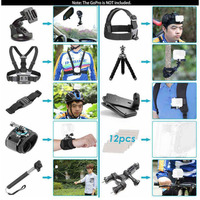 YEAH Grosir 50 in 1 Kit Aksesoris Kamera Olahraga Hitam Go Pro Set Aksesoris Kamera 11 10 9 8 7 untuk Gopro Hero Yi Xiaomi