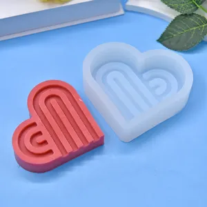 Conception drôle en gros en forme de coeur arche savon fait main bricolage bougie parfumée Silicone savon moule pour la décoration