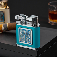 JIFENG JF-110, briquet à gaz de table rechargeable, grande taille, style luxueux, cadeau d'affaires élégant, plaque de gravure personnalisée