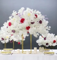 Boule de fleurs artificielles blanches de 60/80/100 cm, motif cerisier et rose, pour centre de table de mariage, décoration de banquet et allée florale