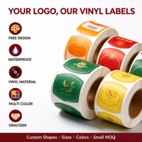 Étiquettes autocollantes en vinyle imperméable personnalisées avec logo imprimé pour emballages de bouteilles de vin, bouteilles en verre, étiquettes alimentaires