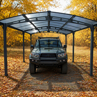Abri de voiture moderne et luxueux en alliage d'aluminium durable, avec cadre thermolaqué anti-rouille, pour stationnement extérieur
